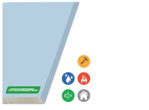 Gips ploča TECHNOGIPS Exterior Board BlueBoard GM-H1F-R 12,5/1200/2000 (2,4m2)