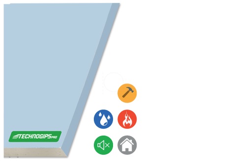 Gips ploča TECHNOGIPS Exterior Board BlueBoard GM-H1F-R 12,5/1200/2000 (2,4m2)