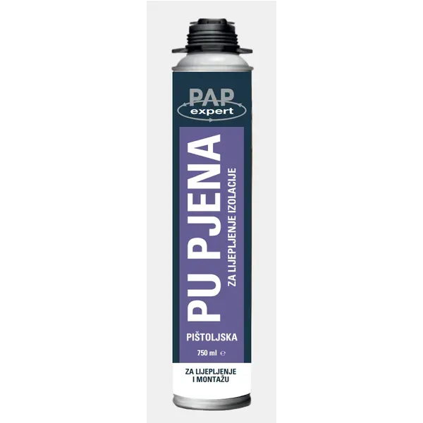 PAP EXPERT PU pjena za lijepljenje izolacije - pištoljska 750ml